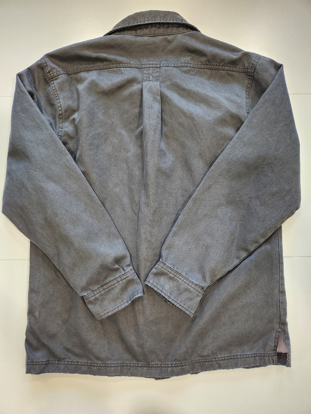 Ridgecut Toughwear Men's Medium Charcoal Gray Canvas Shirt Jacket Flannel Lined - Picture 3 of 13